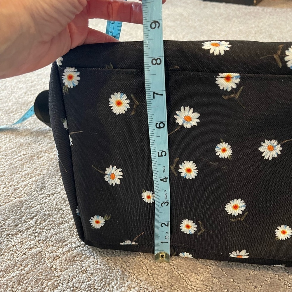 Alice & Olivia Black/Floral Weekender Bag, Canvas, Adjustable Strap, Medium Size - Picture 11 of 15